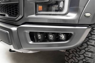 2017-2020 Ford F-150 Raptor Front Bumper OEM Fog Amber LED Kit with (2) 3 Inch Amber LED Pod Lights and (4) 3 Inch LED Pod Lights- Part # Z325672-KIT - Image 5