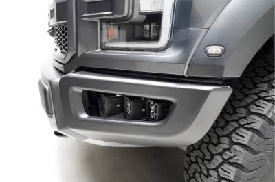 2017-2020 Ford F-150 Raptor Front Bumper OEM Fog Amber LED Kit with (2) 3 Inch Amber LED Pod Lights and (4) 3 Inch White LED Pod Lights- PN #Z325672-KIT - Image 6