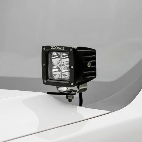 2008-2010 Ford Super Duty Hood Hinge LED Bracket to mount (2) 3 Inch LED Pod Lights - PN #Z365631