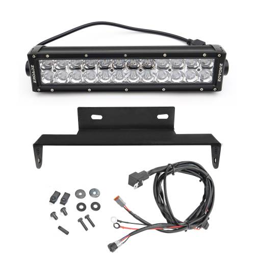 ZROADZ OFF ROAD PRODUCTS - 2017-2019 Ford Super Duty Front Bumper Center LED Kit with (1) 12 Inch LED Straight Double Row Light Bar - Part # Z325471-KIT - Image 8