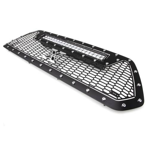 T-REX Grilles - 2016-2017 Tacoma Laser Torch Grille, Black, 1 Pc, Insert, Chrome Studs with (1) 20" LED - Part # 7319411 - Image 4
