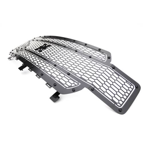 T-REX Grilles - 2018-2020 F-150 Stealth Laser X Grille, Black, 1 Pc, Replacement, Black Studs, Does Not Fit Vehicles with Camera - Part # 7715841-BR - Image 7