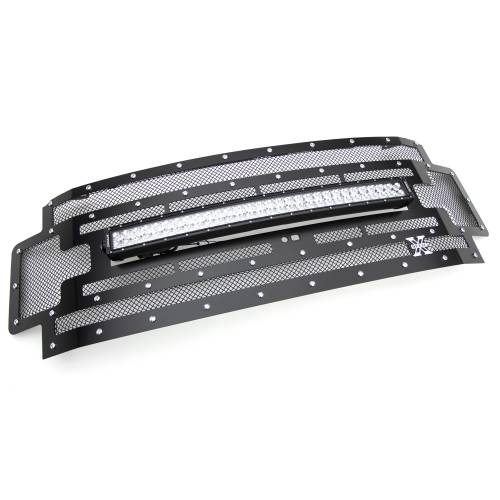 T-REX Grilles - 2017-2019 Super Duty Torch Grille, Black, 1 Pc, Replacement, Chrome Studs with (1) 30" LED, Fits Vehicles with Camera - Part # 6315371 - Image 8