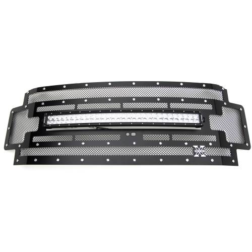 T-REX Grilles - 2017-2019 Super Duty Torch Grille, Black, 1 Pc, Replacement, Chrome Studs with (1) 30" LED, Fits Vehicles with Camera - Part # 6315371 - Image 7