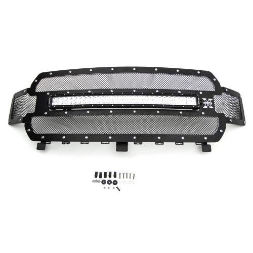 T-REX Grilles - 2018-2020 F-150 Torch Grille, Black, 1 Pc, Replacement, Chrome Studs with 30 Inch LED, Does Not Fit Vehicles with Camera - Part # 6315711 - Image 8