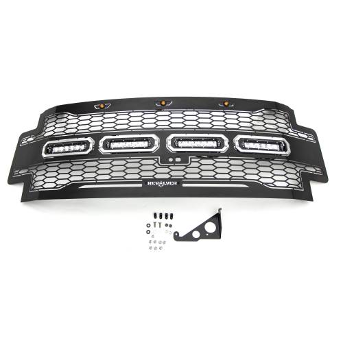 T-REX Grilles - 2017-2019 Super Duty Revolver Grille, Black, 1 Pc, Replacement with (4) 6" LEDs, Fits Vehicles with Camera - PN #6515631 - Image 6