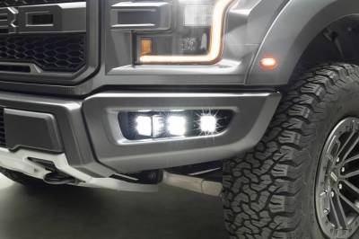 ZROADZ OFF ROAD PRODUCTS - 2017-2020 Ford F-150 Raptor Front Bumper OEM Fog LED Kit with (6) 3 Inch White LED Pod Lights - PN #Z325652-KIT - Image 1