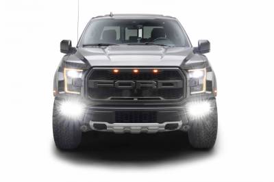 ZROADZ OFF ROAD PRODUCTS - 2017-2020 Ford F-150 Raptor Front Bumper OEM Fog LED Kit with (6) 3 Inch White LED Pod Lights - PN #Z325652-KIT - Image 2