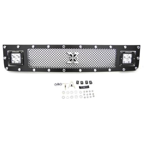 T-REX Grilles - 2007-2014 Toyota FJ Cruiser Torch Grille, Black, 1 Pc, Insert, Chrome Studs with (2) 3" LED Cube Lights - Part # 6319321 - Image 3