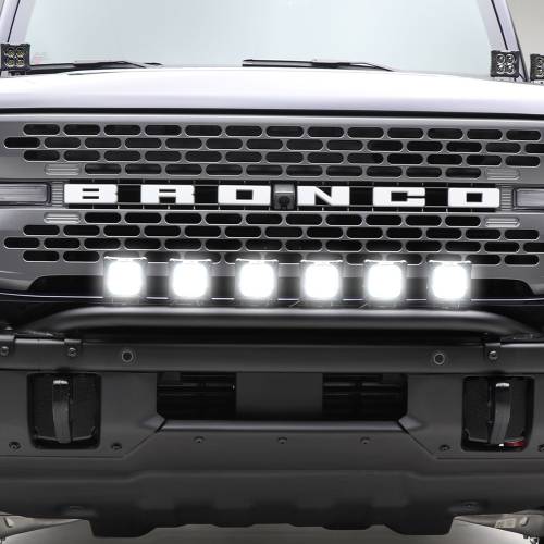 ZROADZ OFF ROAD PRODUCTS - 2021-2024 Ford Bronco Front Bumper Top LED Kit with (6) 3 Inch LED Light Pods - PN #Z325431-KIT - Image 1