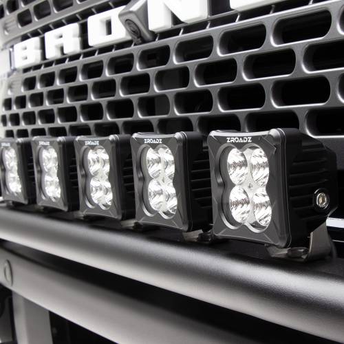 ZROADZ OFF ROAD PRODUCTS - 2021-2022 Ford Bronco Front Bumper Top LED KIT, Includes (4) 3 inch ZROADZ White and (2) 3 inch Amber LED Light Pods - Part # Z325431-KITAW - Image 4