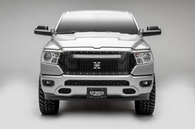 T-REX Grilles - 2019-2021 Ram 1500 Laramie, Lone Star, Big Horn, Tradesman Laser Torch Grille, Black, 1 Pc, Replacement, Chrome Studs, Incl. (1) 30" LED - PN #7314651 - Image 5