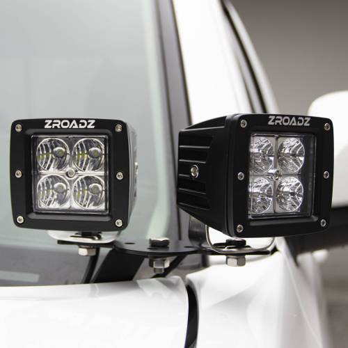 ZROADZ OFF ROAD PRODUCTS - 2007-2013 Silverado, Sierra 1500 Hood Hinge LED Kit with (4) 3 Inch LED Pod Lights - Part # Z362051-KIT4 - Image 1