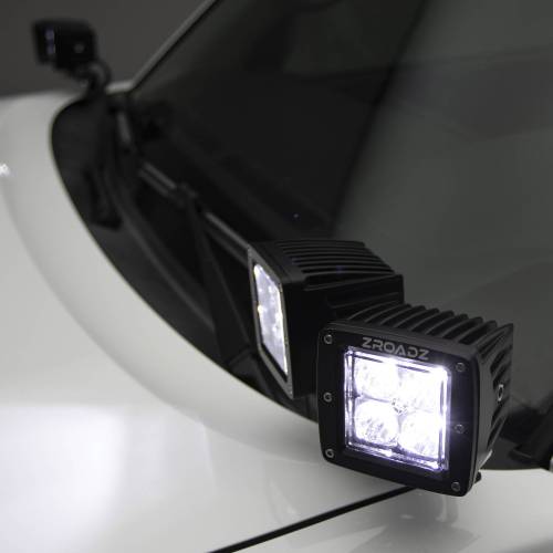 ZROADZ OFF ROAD PRODUCTS - 2015-2019 Silverado HD Hood Hinge LED Kit with (4) 3 Inch LED Pod Lights - Part # Z361221-KIT4 - Image 11