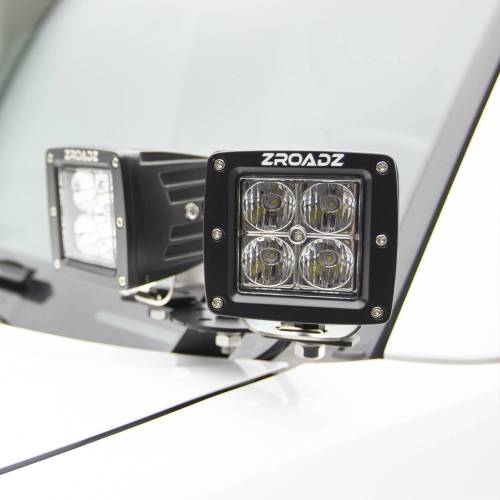 ZROADZ OFF ROAD PRODUCTS - 2011-2016 Ford Super Duty Hood Hinge LED Kit with (4) 3 Inch LED Pod Lights - Part # Z365462-KIT4 - Image 6