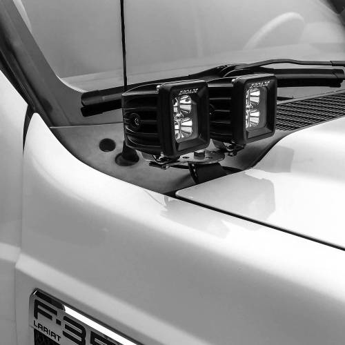 ZROADZ OFF ROAD PRODUCTS - 2008-2010 Ford Super Duty Hood Hinge LED Kit with (4) 3 Inch LED Pod Lights - Part # Z365631-KIT4 - Image 1