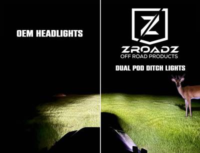 ZROADZ OFF ROAD PRODUCTS - Ram Hood Hinge LED Kit with (4) 3 Inch LED Pod Lights - Part # Z364521-KIT4 - Image 9