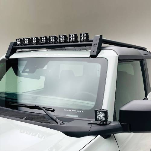 ZROADZ OFF ROAD PRODUCTS - 2021-2024 Ford Bronco 2 Door Roof Rack with (8) 3 Inch LED Pods and (1) 30 Inch Single Row Slim Light Bar - PN #Z845421 - Image 4