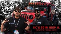 Jeep JL SEMA Show 2019 - KC's Jeep with T-REX Torch Grille at Dropstars Forged Booth