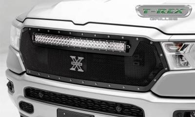 T-REX Grilles - 2019--2021 Ram 1500 Laramie, Lone Star, Big Horn, Tradesman Torch Grille, Black, 1 Pc, Replacement, Chrome Studs, Incl. (1) 30" LED - PN #6314651 - Image 2