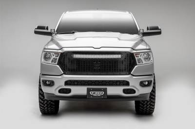 T-REX Grilles - 2019--2021 Ram 1500 Laramie, Lone Star, Big Horn, Tradesman Stealth Laser Torch Grille, Black, 1 Pc, Replacement, Black Studs, Incl. (1) 30" LED - PN #7314651-BR - Image 2