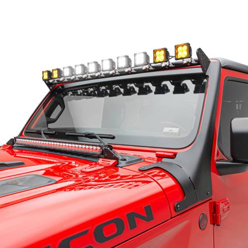 ZROADZ OFF ROAD PRODUCTS - 2018-2024 Jeep JL/2019-2024 Gladiator, Multi-LED Roof Cross Bar and A-Pillar Kit, Includes (10) 3-Inch ZROADZ Light Pods - Part # Z934931-KITAW - Image 1