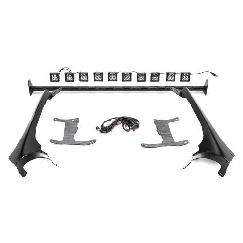 ZROADZ OFF ROAD PRODUCTS - 2018-2024 Jeep JL/2019-2024 Gladiator, Multi-LED Roof Cross Bar and A-Pillar Kit, Includes (10) 3-Inch ZROADZ Light Pods - Part # Z934931-KITAW - Image 4