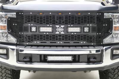 T-REX Grilles - 2020-2022 Super Duty Laser Torch Grille, With Out Front View Camera,  Black, 1 Pc, Replacement, Chrome Studs - Part # 7315571 - Image 2