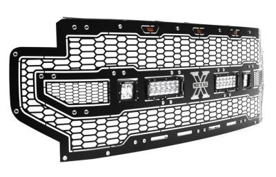 T-REX Grilles - 2020-2022 Super Duty Laser Torch Grille, With Out Front View Camera,  Black, 1 Pc, Replacement, Chrome Studs - Part # 7315571 - Image 4