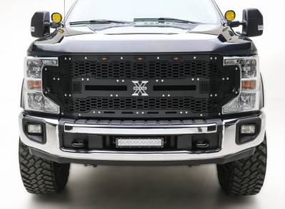2020-2022 Super Duty Laser X Grille, With Out Front View Camera, Black, 1 Pc, Replacement, Chrome Studs - Part # 7715571