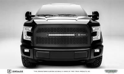 T-REX Grilles - 2015-2017 Ford F-150 ZROADZ LED Grille, Black, 1 Pc, Replacement with (1) 20 LED, Does Not Fit Vehicles with Camera - Part # Z315731 - Image 1