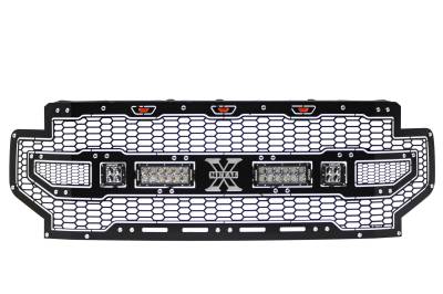 T-REX Grilles - 2020-2022 Super Duty Laser Torch Grille, With Out Front View Camera,  Black, 1 Pc, Replacement, Chrome Studs - Part # 7315571 - Image 3