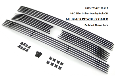 T-REX Grilles - 2013-2017 Ford F150 XLT, Billet Grille, Black, 4 Pc, Overlay - Part # 21573B - Overstock - On sale - Image 2