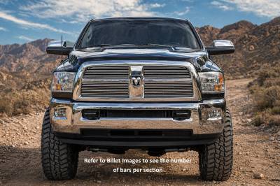 2010-2012 Ram 2500, 3500 Billet Grille, Polished, 4 Pc, Overlay T-Rex 21451 -A