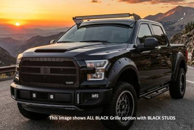 T-REX Grilles - 2015-2017 F-150 X-Metal Grille, Black, 1 Pc, Replacement, Chrome Studs - PN #6715731 - Image 2