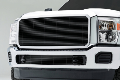 T-REX Grilles - 2011-2016 Super Duty Billet Grille, Black, 1 Pc, Insert - Part # 20546B - Includes Logo Mounting Plate & Hardware - Image 2