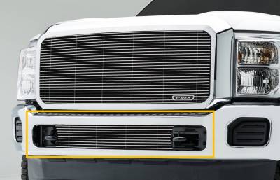 2011-2016 Super Duty Billet Bumper Grille, Polished, 1 Pc, Bolt-On - Part # 25546